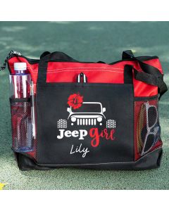 Flower Tote Bag, Jeep girl Personalized Tote Bag, Custom Tote Bag