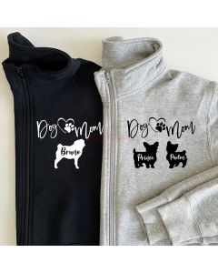 Personalised With Dog Silhouette & Breed Name Sweatshirt Dog Mom Sweatshirt