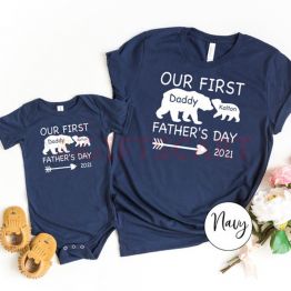  Daddy and me, First Father's Day shirt set, Matching daddy bear baby bear
