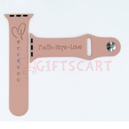 Faith Hope Love Engraved Silicone  Watch Band for Apple, Samsung and Fitbit