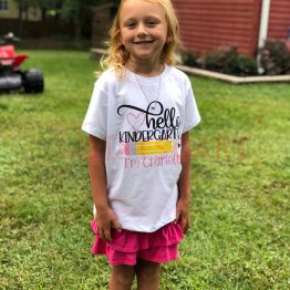 Kindergarten outfit, hello kindergarten shirt, first day of school shirt