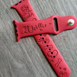 Dog Breed Engraved Watch Band for Apple, Samsung and Fitbit 