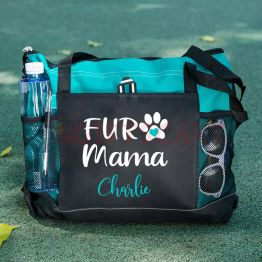 Fur Mama Paw Print Personalized Tote Bag