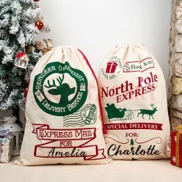 Personalized Santa Sack Canvas Santa Sack Personalized Christmas Bag With Name