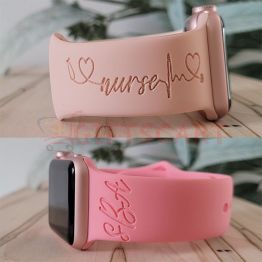 Engraved Silicone Watch Band NURSE STEPHOSCOPE for Apple/Samsung