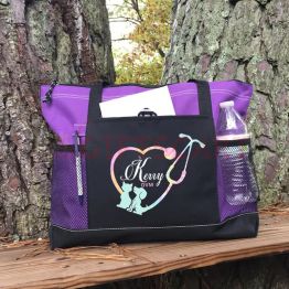Personalized Dog/Cat Tie Dye Stethoscope Tote Bag