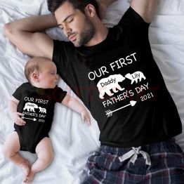  Daddy and me, First Father's Day shirt set, Matching daddy bear baby bear