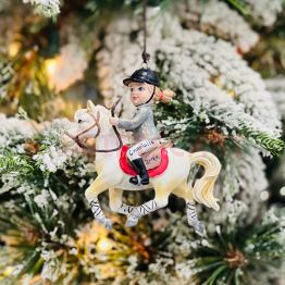 Equestrian Girl Riding Horse Christmas Ornament